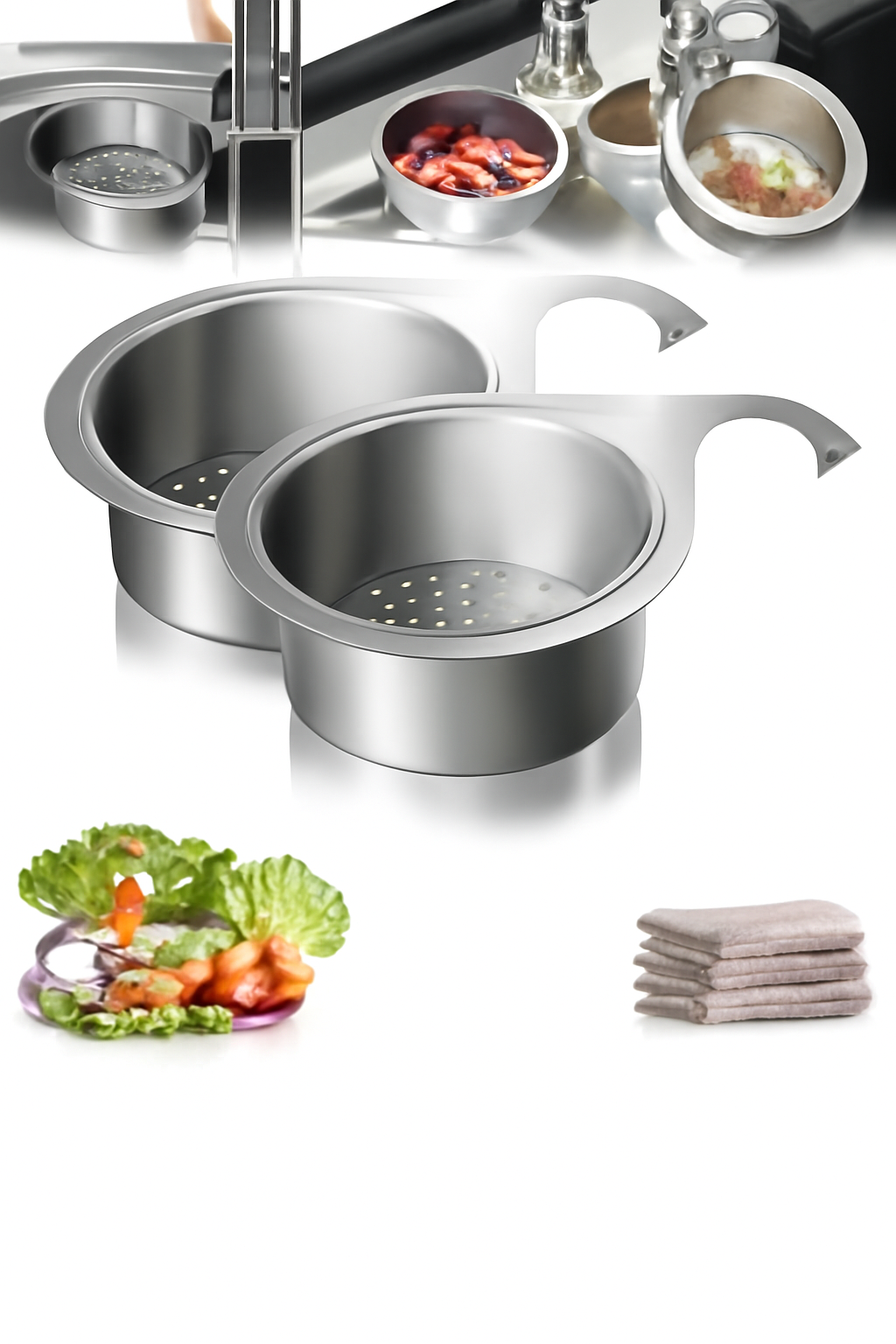 Stainless Steel Swan Drain Basket Sink Strainer